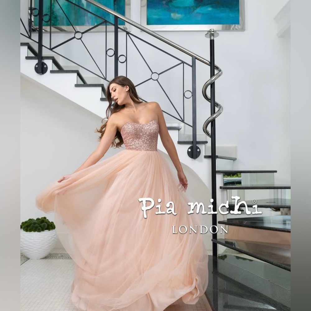 NWT Pia Michi Sequin and Tulle Ballgown